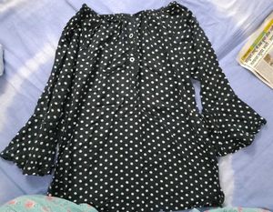 Chic Black Polka Dot Blouse