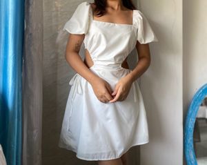 White Cutout Mini Dress
