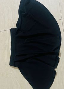 Black Flared Mini Skirt