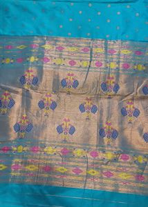 🆕️ Paithani Saree with Golden Floral Buttas
