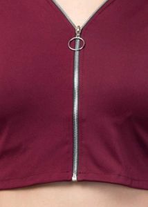 crop top for women maroon silk