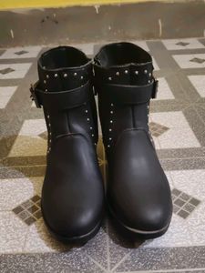Stylish Black Studded Ankle Boots