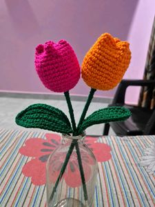 Handmade Crochet Tulip Flowers