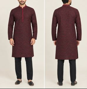Men's Maroon Kurta