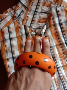 Orange Polka Dot Bangle