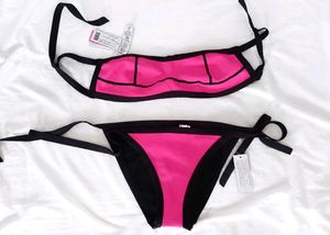 Hot Pink & Black Bikini Set
