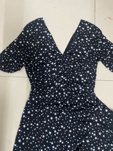 Chic Star Print Wrap Dress