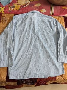 Men's Light Blue Striped Button-Down Shirt
