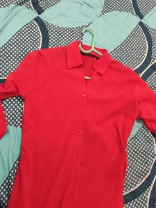 Classic Red Button-Up Tunic