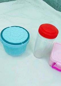 Set of 3 Plastic Storage Containers