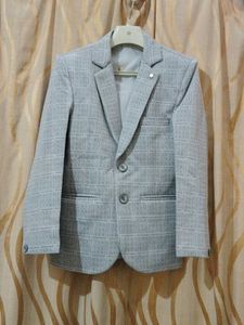 Men's Grey Checkered Blazer