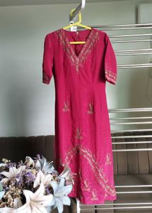 Embroidered Vintage Midi Dress
