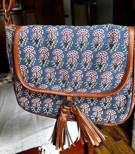 Blue Floral Sling Bag