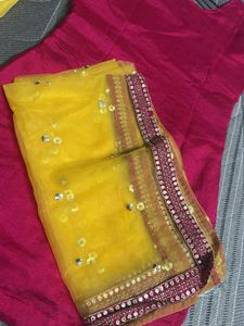 Designer Embroidered Silk Blouse in size m