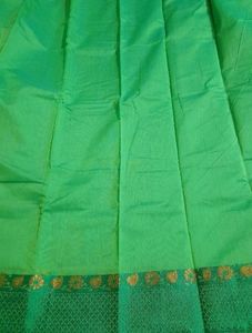 Light Green Saree with Contrast Blouse