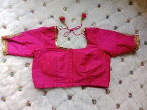 Stunning Pink Embellished Work Blouse