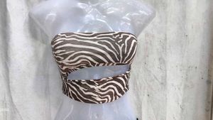 27279. Zebra Print Cut-Out Bandeau Top