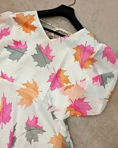 Elegant Leaf Print Kurta Set