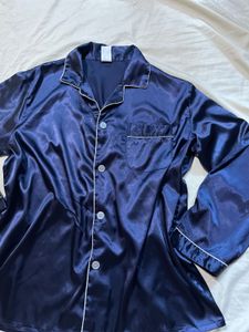 Midnight blue satin luxe Shirt