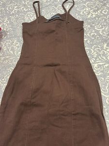 Brown Spaghetti Strap Dress
