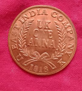 Uk One Anna Old Coins 1818