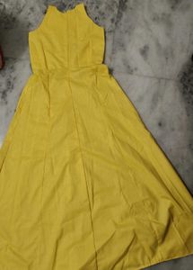 Elegant Yellow embroidered dress