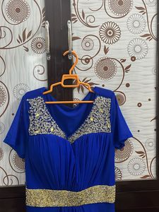 Royal Blue Embellished Ethnic Gown