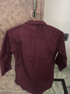 Maroon Collared Button-Down Shirt
