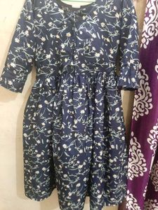 Navy Blue Floral Dress