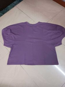 Purple Oversized Batwing Sleeve Top