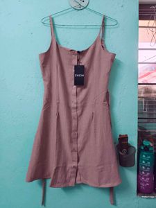 Pink Button-Down Mini Dress