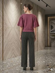 Sparkly Wide Leg Pants With Beautiful Top
