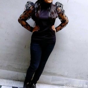 Stylish Black Polka Dot Top
