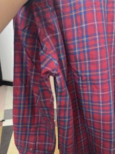 Men's Red Plaid Long Sleeve Shirt