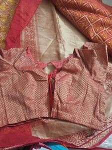 Red &amp; Gold Patterned Fabric
