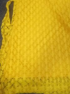 Yellow &amp; White Lace Lehenga Choli