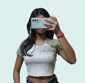 Cute Green &amp; White Cropped Tee