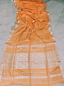 Flowy Pure Silk Tussar Mulberry Banarasi