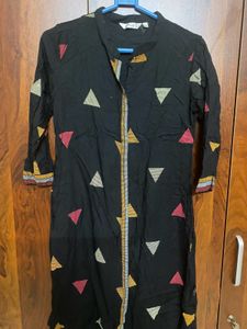 Black Printed Kurta - MAX