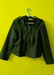 Stylish Faux Leather Biker Jacket