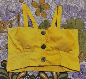 Light Mustard Yellow Crop Top