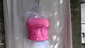 30279. Hot Pink Textured Bandeau Top