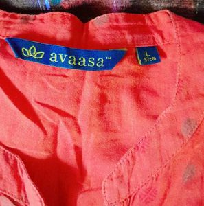 Avaasa Orange Print Kurti