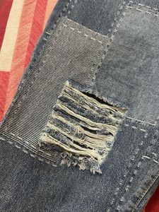 Patchwork Distressed Denim Jeans