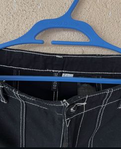 Black Cropped Carpenter Pants