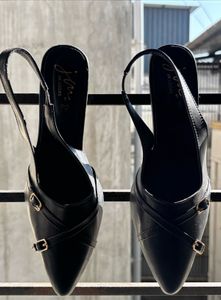 black slingback heels