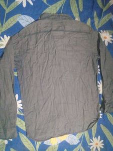 women's Grey Long Sleeve Button-Up Shirt