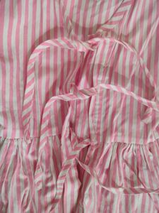 Pink Striped Peplum Top
