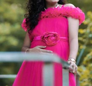 Elegant Pink Maternity Gown
