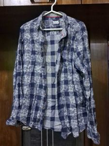 Men's Blue Checked Casual Shirt